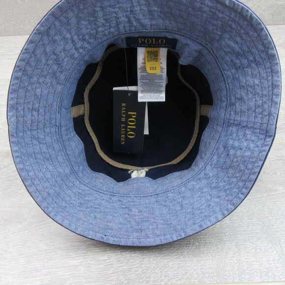 Polo Ralph Lauren Embroidered Bear Bucket Hat Adult Size S/M Navy Blue NEW - Picture 9 of 12